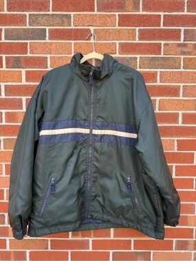 Gap Green & Navy Colorblock Fleece-Lined Jacket Size L